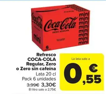 Carrefour Refresco COCA-COLA Regular, Zero o Zero sin cafeína oferta