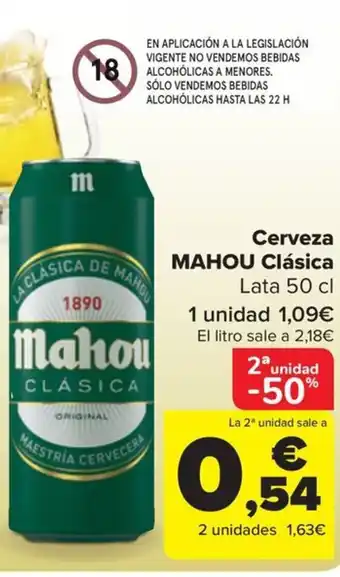Carrefour Cerveza MAHOU Clásica oferta