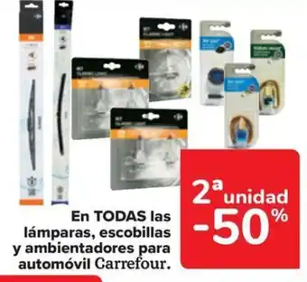 Carrefour En TODAS las lámparas, escobillas y ambientadores para automóvil Carrefour. oferta