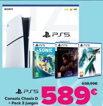 Carrefour Consola Chasis D + Pack 3 juegos oferta