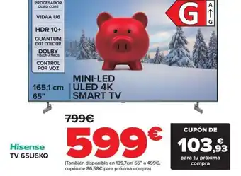 Carrefour Hisense TV 65U6KQ oferta
