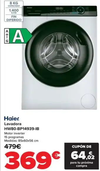 Carrefour Haier. Lavadora HW80-BP14939-IB oferta