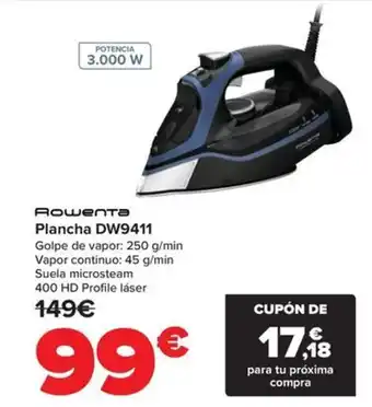 Carrefour Rowenta Plancha DW9411 oferta