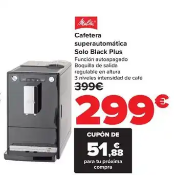 Carrefour Cafetera superautomática Solo Black Plus oferta
