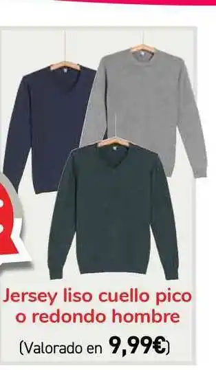 Carrefour Jersey Liso Cuello Pico O Redondo Hombre oferta