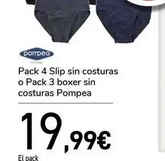 Carrefour Pack 4 Slip Sin Costuras O Pack 3 Boxer Sin Costuras Pompea oferta