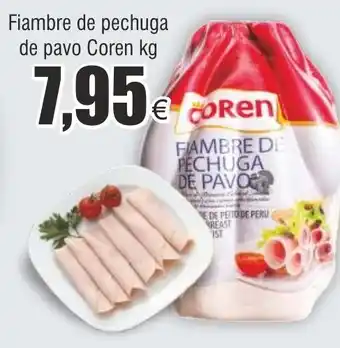 FROIZ Fiambre de pechuga de pavo Coren kg oferta