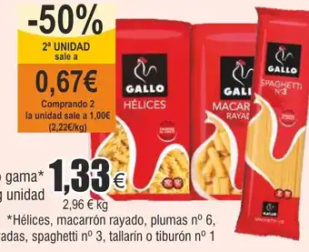 FROIZ Pasta Gallo gama oferta