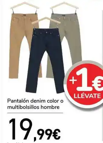 Carrefour Pantalón Denim Color O Multibolsillos Hombre oferta