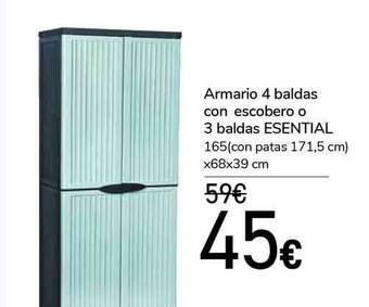 Carrefour Armario 4 Baldas Con Escobero O 3 Baldas Esential oferta