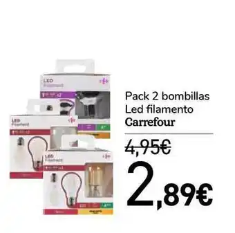 Carrefour Pack 2 Bombillas Led Filamento oferta