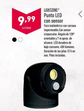 ALDI Lightzone® Punto LED Con Sensor oferta