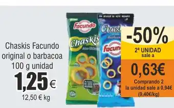 FROIZ Chaskis Facundo original o barbacoa 100 g unidad oferta