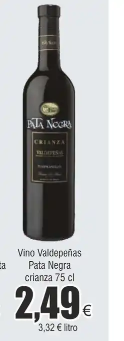 FROIZ Vino Valdepeñas Pata Negra crianza 75 cl oferta
