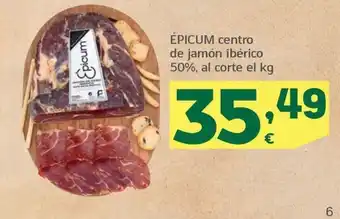 HiperDino ÉPICUM centro de jamón ibérico 50%, al corte el kg oferta
