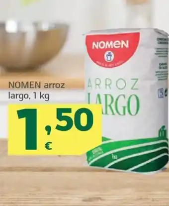 HiperDino NOMEN arroz largo, 1 kg oferta