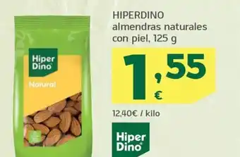 HiperDino HIPERDINO almendras naturales con piel, 125 g oferta