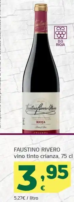 HiperDino FAUSTINO RIVERO vino tinto crianza, 75 cl oferta