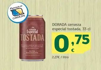 HiperDino DORADA cerveza especial tostada, 33 cl oferta