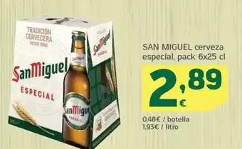 HiperDino SAN MIGUEL cerveza especial, pack 6x25 cl oferta