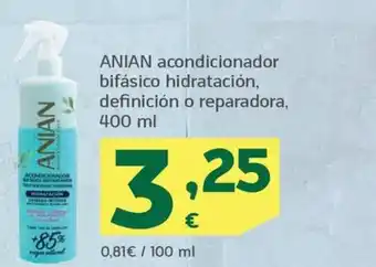 HiperDino ANIAN acondicionador bifásico hidratación, definición o reparadora, 400 ml oferta