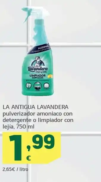 HiperDino LA ANTIGUA LAVANDERA pulverizador amoniaco con detergente o limpiador con lejía, 750 ml oferta