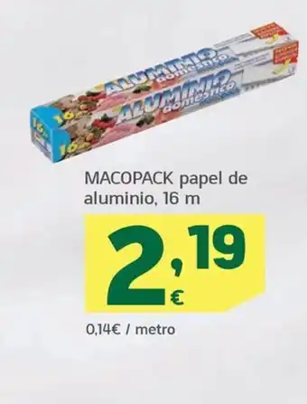 HiperDino MACOPACK papel de aluminio, 16 m oferta