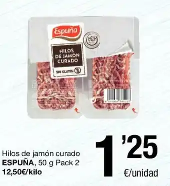 SPAR Espuña Hilos de Jamon curado 50g oferta