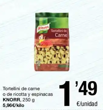 Knorr Tortellini de carne o de ricotta y espinacas 250g