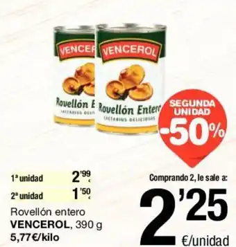 SPAR Vencerol Rovellón entero 390g oferta