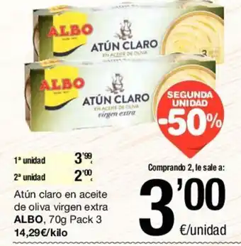SPAR Albo Atún claro ena aceite de oliva virgen extra 70g oferta