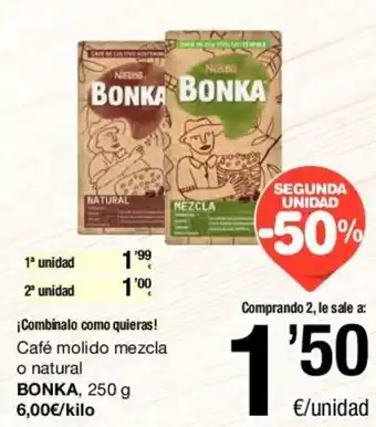 SPAR Bonka Café molido mezcla o naturl 250g oferta