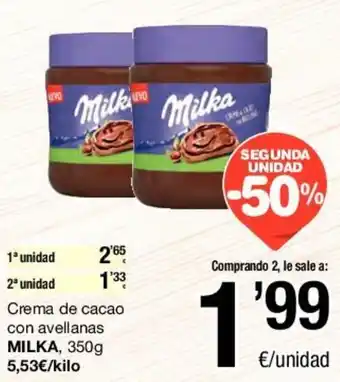 SPAR Milka Crema de cacao con avellanas 350g oferta
