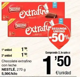 SPAR Nestlé Chocolate extrafino con leche 270g oferta