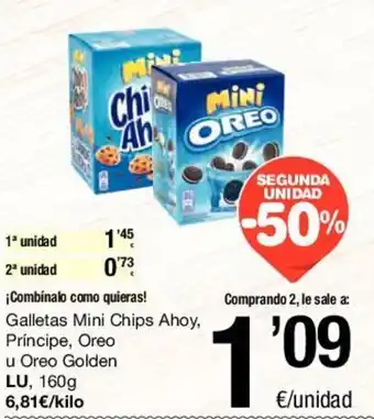 SPAR Lu Galletas Mini chips Ahoy, Principe, Oreo 160g oferta