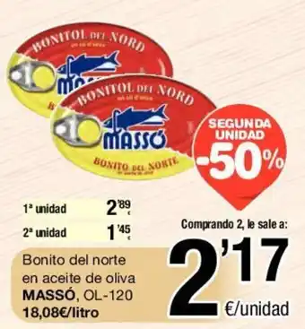 SPAR Massó Bonito del norte en aceite de oliva 120 oferta
