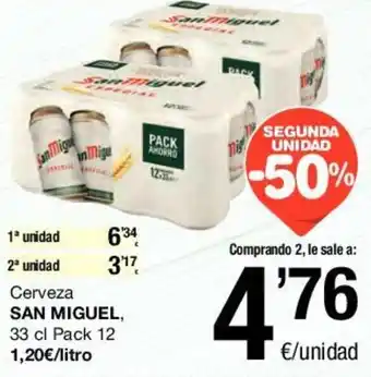 SPAR San Miguel Cerveza lata 33cl oferta