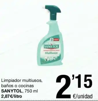 SPAR Sanytol Limpiador multiusos baños o cocinas 750ml oferta