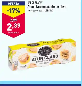 ALDI SAL DE PLATAⓇ Atún claro en aceite de oliva oferta