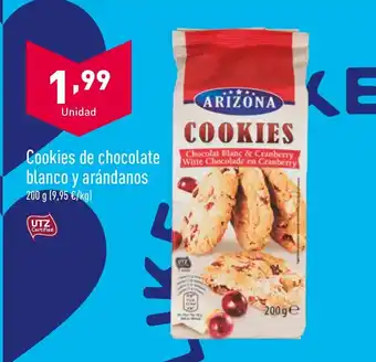 ALDI Cookies de chocolate blanco y arándanos oferta