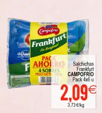 Plenus Supermercados Salchichas Frankfurt CAMPOFRÍO Pack 4x6 u oferta