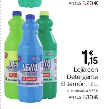 Supermercados El Jamón Lejía con Detergente El Jamón, 1,5L. oferta
