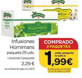 Supermercados El Jamón Infusiones Hornimans oferta