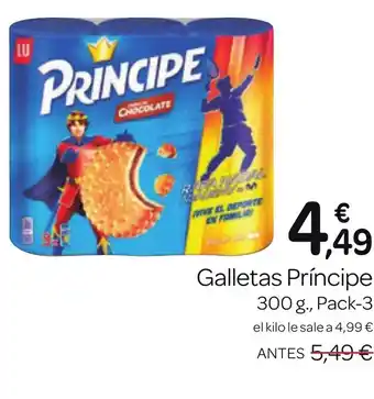 Supermercados El Jamón Galletas Príncipe 300 g., Pack-3 oferta