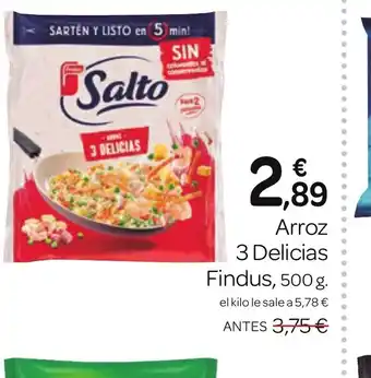 Supermercados El Jamón Arroz 3 Delicias Findus, 500 g. oferta