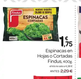 Supermercados El Jamón Espinacas en Hojas o Cortadas oferta