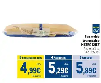 Makro Pan molde tramezzino METRO CHEF oferta