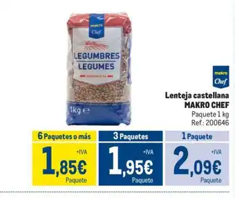 Makro Lenteja castellana MAKRO CHEF oferta