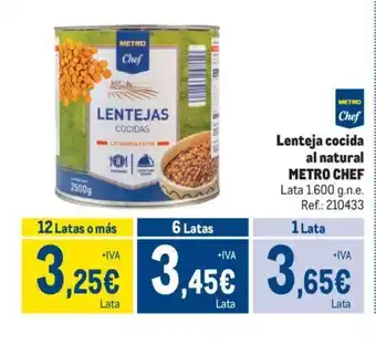 Makro Lenteja cocida al natural METRO CHEF oferta