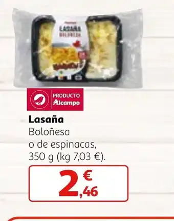 Alcampo Lasaña Boloñesa oferta